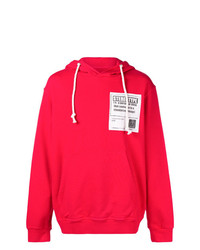 roter bedruckter Pullover mit einem Kapuze von Maison Margiela