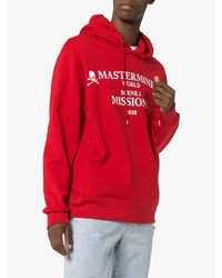 roter bedruckter Pullover mit einem Kapuze von Mastermind Japan