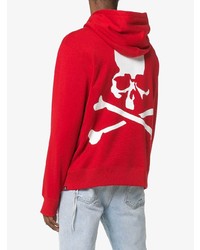 roter bedruckter Pullover mit einem Kapuze von Mastermind Japan