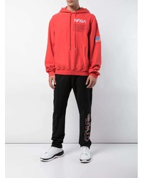 roter bedruckter Pullover mit einem Kapuze von Heron Preston