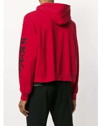 roter bedruckter Pullover mit einem Kapuze von Adaptation