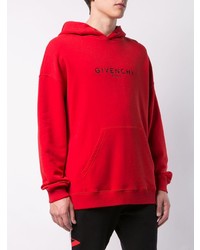 roter bedruckter Pullover mit einem Kapuze von Givenchy