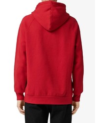 roter bedruckter Pullover mit einem Kapuze von Burberry