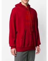 roter bedruckter Pullover mit einem Kapuze von Isabel Marant