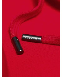 roter bedruckter Pullover mit einem Kapuze von Versace