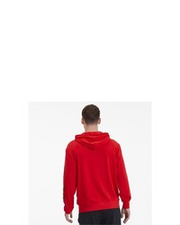 roter bedruckter Pullover mit einem Kapuze von Puma