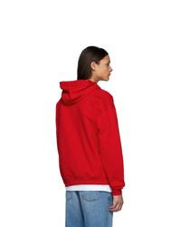 roter bedruckter Pullover mit einem Kapuze von Versace
