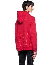 roter bedruckter Pullover mit einem Kapuze von Ksubi