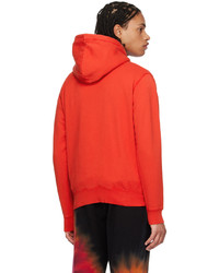 roter bedruckter Pullover mit einem Kapuze von DSQUARED2