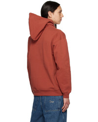 roter bedruckter Pullover mit einem Kapuze von Dime