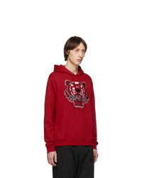 roter bedruckter Pullover mit einem Kapuze von Kenzo