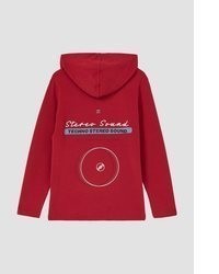 roter bedruckter Pullover mit einem Kapuze von s.Oliver