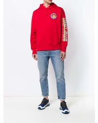 roter bedruckter Pullover mit einem Kapuze von Tommy Jeans