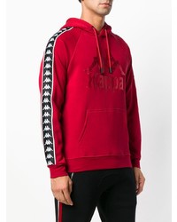 roter bedruckter Pullover mit einem Kapuze von Kappa