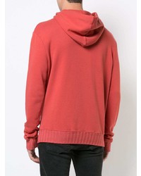 roter bedruckter Pullover mit einem Kapuze von Amiri