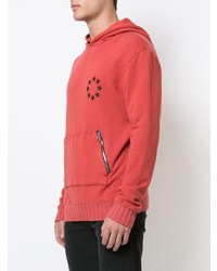 roter bedruckter Pullover mit einem Kapuze von Amiri