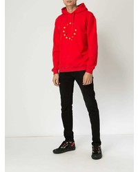 roter bedruckter Pullover mit einem Kapuze von Both