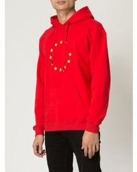 roter bedruckter Pullover mit einem Kapuze von Both