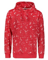 roter bedruckter Pullover mit einem Kapuze von Sublevel