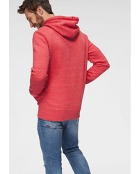 roter bedruckter Pullover mit einem Kapuze von Superdry