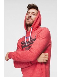 roter bedruckter Pullover mit einem Kapuze von Superdry