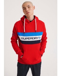 roter bedruckter Pullover mit einem Kapuze von Superdry