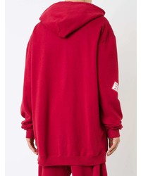 roter bedruckter Pullover mit einem Kapuze von Ex Infinitas