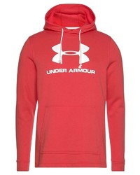 roter bedruckter Pullover mit einem Kapuze von Under Armour