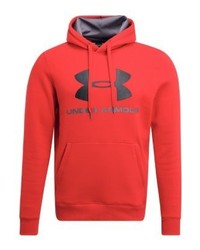 roter bedruckter Pullover mit einem Kapuze von Under Armour