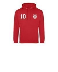 roter bedruckter Pullover mit einem Kapuze von Youth Designz
