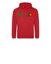 roter bedruckter Pullover mit einem Kapuze von Youth Designz