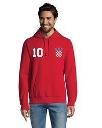 roter bedruckter Pullover mit einem Kapuze von Youth Designz