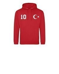 roter bedruckter Pullover mit einem Kapuze von Youth Designz