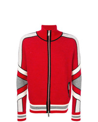 roter bedruckter Pullover mit einem Reißverschluß von DSQUARED2