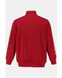 roter bedruckter Pullover mit einem Reißverschluß von JP1880
