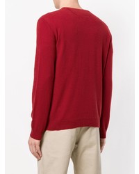 roter bedruckter Pullover mit einem Rundhalsausschnitt von Valentino