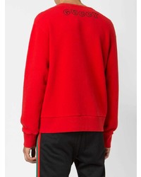 roter bedruckter Pullover mit einem Rundhalsausschnitt von Gucci