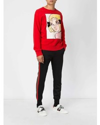 roter bedruckter Pullover mit einem Rundhalsausschnitt von Gucci