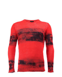 roter bedruckter Pullover mit einem Rundhalsausschnitt von Avant Toi