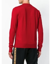 roter bedruckter Pullover mit einem Rundhalsausschnitt von Versace