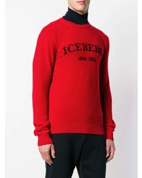 roter bedruckter Pullover mit einem Rundhalsausschnitt von Iceberg