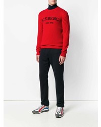 roter bedruckter Pullover mit einem Rundhalsausschnitt von Iceberg