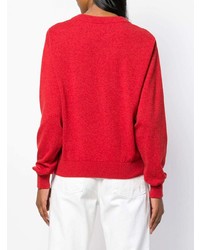 roter bedruckter Pullover mit einem Rundhalsausschnitt von Barrie