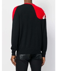 roter bedruckter Pullover mit einem Rundhalsausschnitt von Alexander McQueen