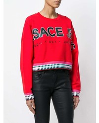 roter bedruckter Pullover mit einem Rundhalsausschnitt von Versace Jeans