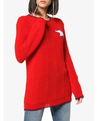 roter bedruckter Pullover mit einem Rundhalsausschnitt von Gucci