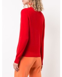 roter bedruckter Pullover mit einem Rundhalsausschnitt von Lingua Franca