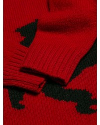 roter bedruckter Pullover mit einem Rundhalsausschnitt von Prada