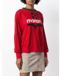 roter bedruckter Pullover mit einem Rundhalsausschnitt von Isabel Marant Etoile