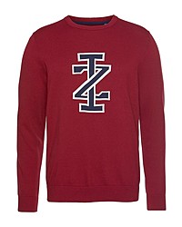 roter bedruckter Pullover mit einem Rundhalsausschnitt von Izod